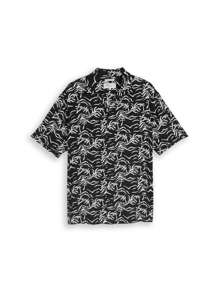 RELAXED PRINTED VISCOSE LINEN SHIRT