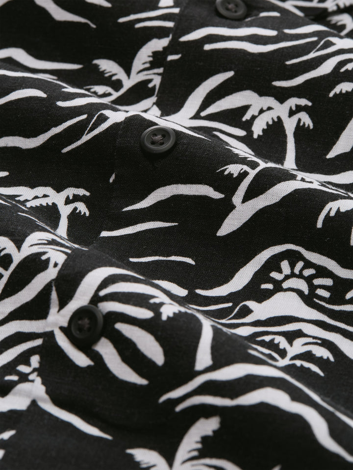 RELAXED PRINTED VISCOSE LINEN SHIRT