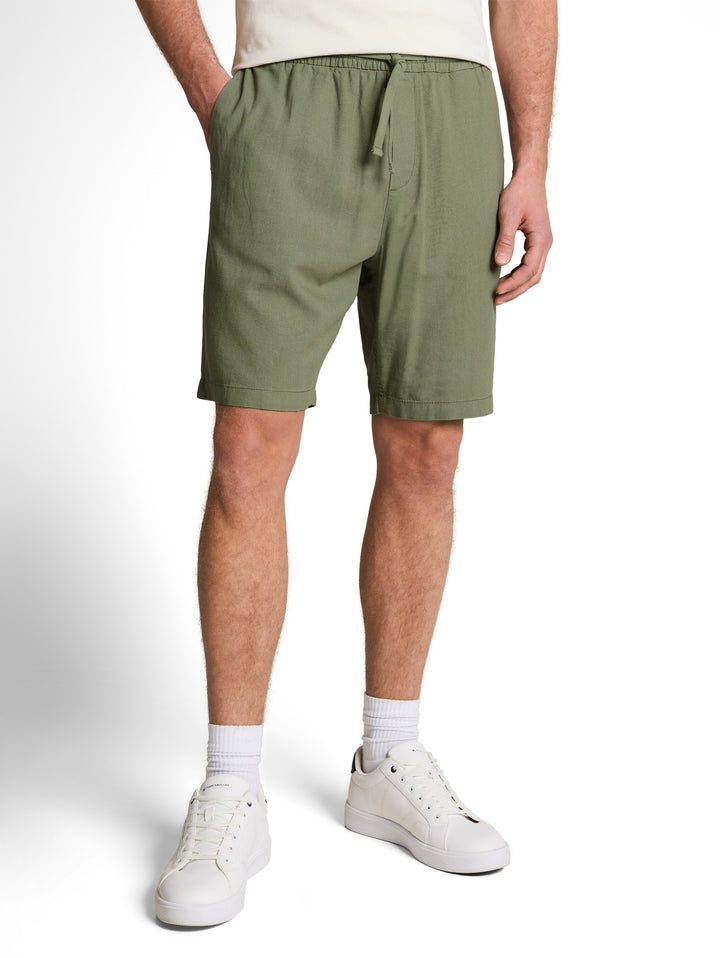 RELAXED VISCOSE LINEN BEACH SHORTS