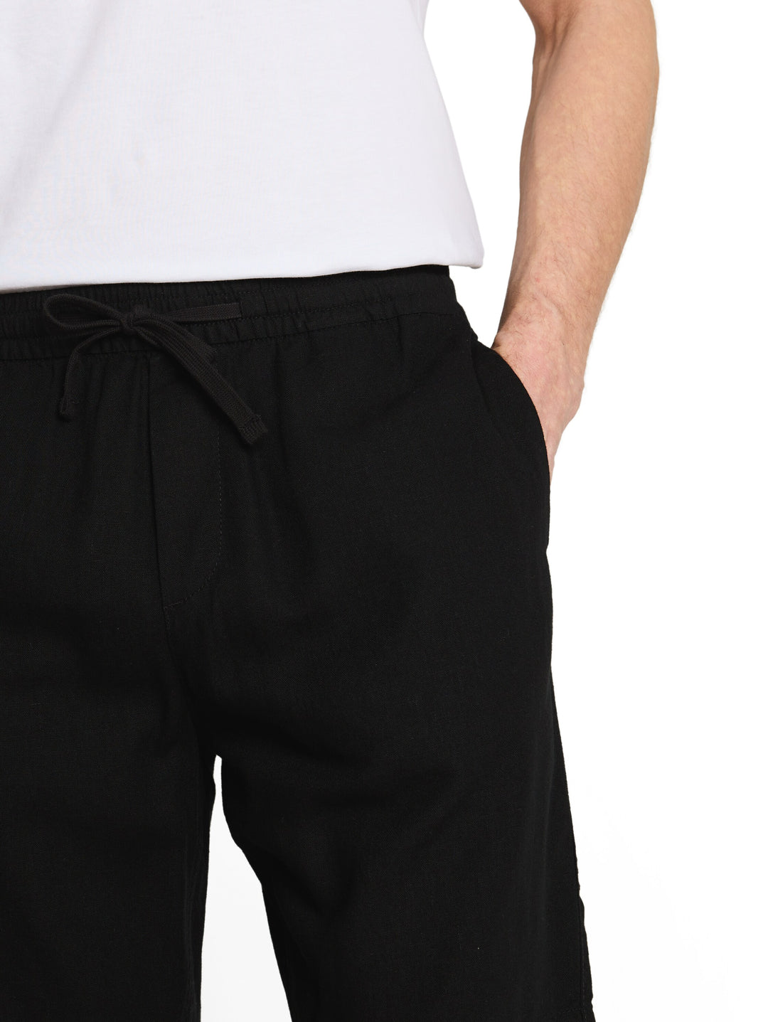 RELAXED VISCOSE LINEN BEACH SHORTS