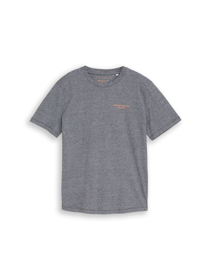 ROUNDED HEM FINESTRIPE T-SHIRT
