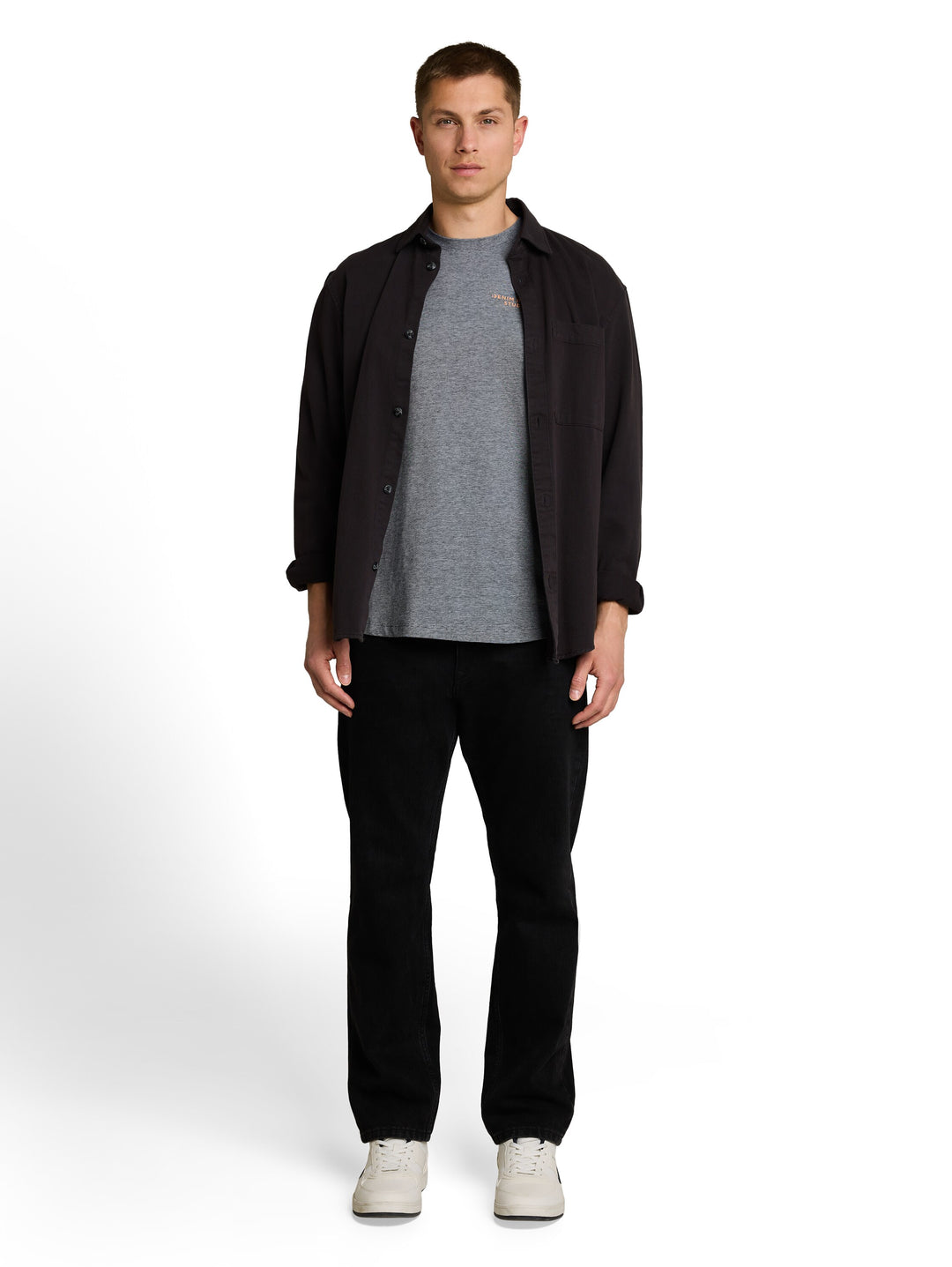 ROUNDED HEM FINESTRIPE T-SHIRT