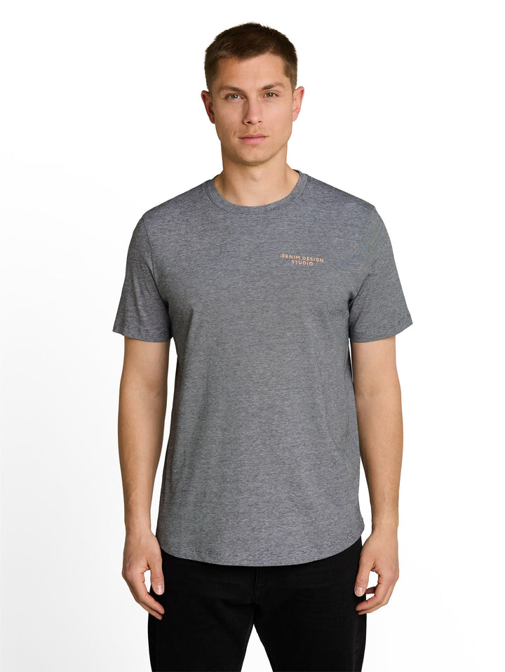 ROUNDED HEM FINESTRIPE T-SHIRT