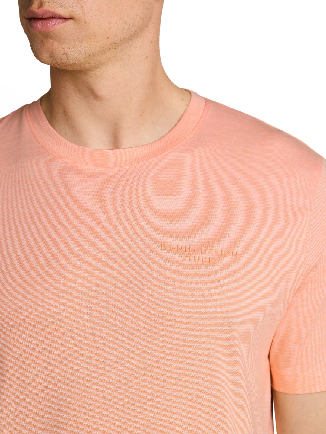 ROUNDED HEM FINESTRIPE T-SHIRT