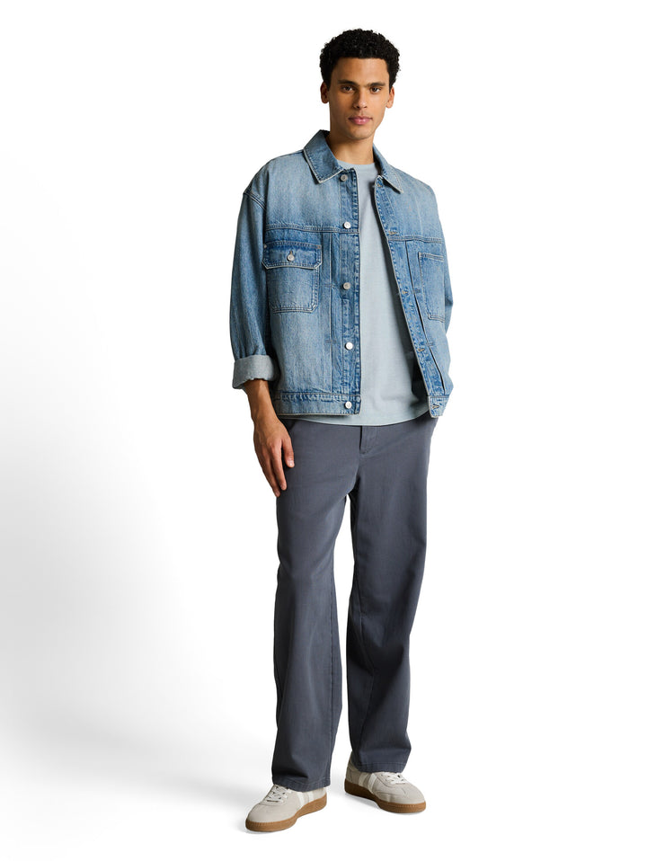 ROUNDED HEM FINESTRIPE T-SHIRT