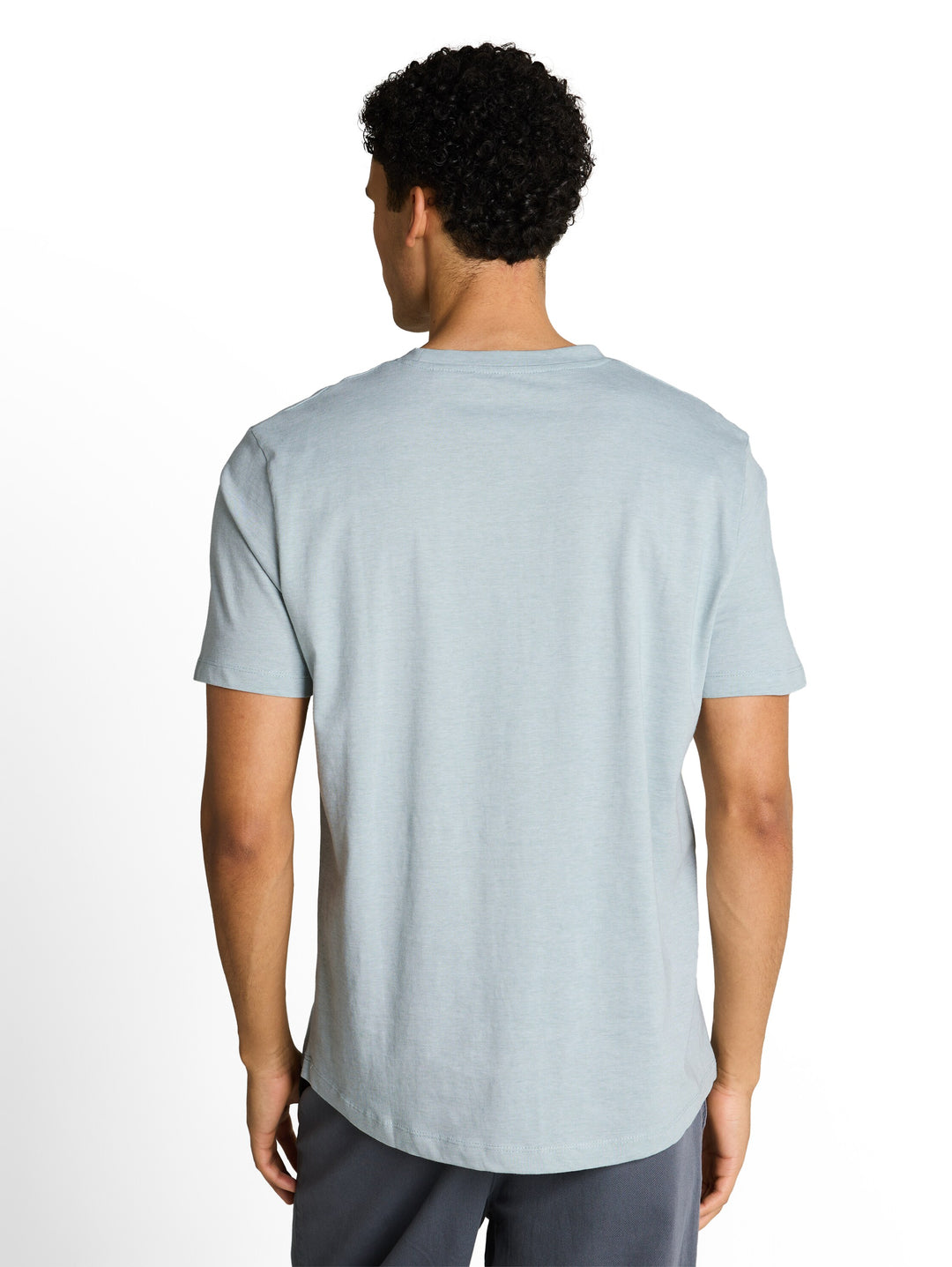 ROUNDED HEM FINESTRIPE T-SHIRT