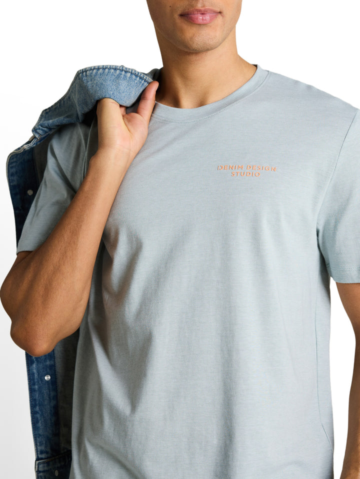 ROUNDED HEM FINESTRIPE T-SHIRT