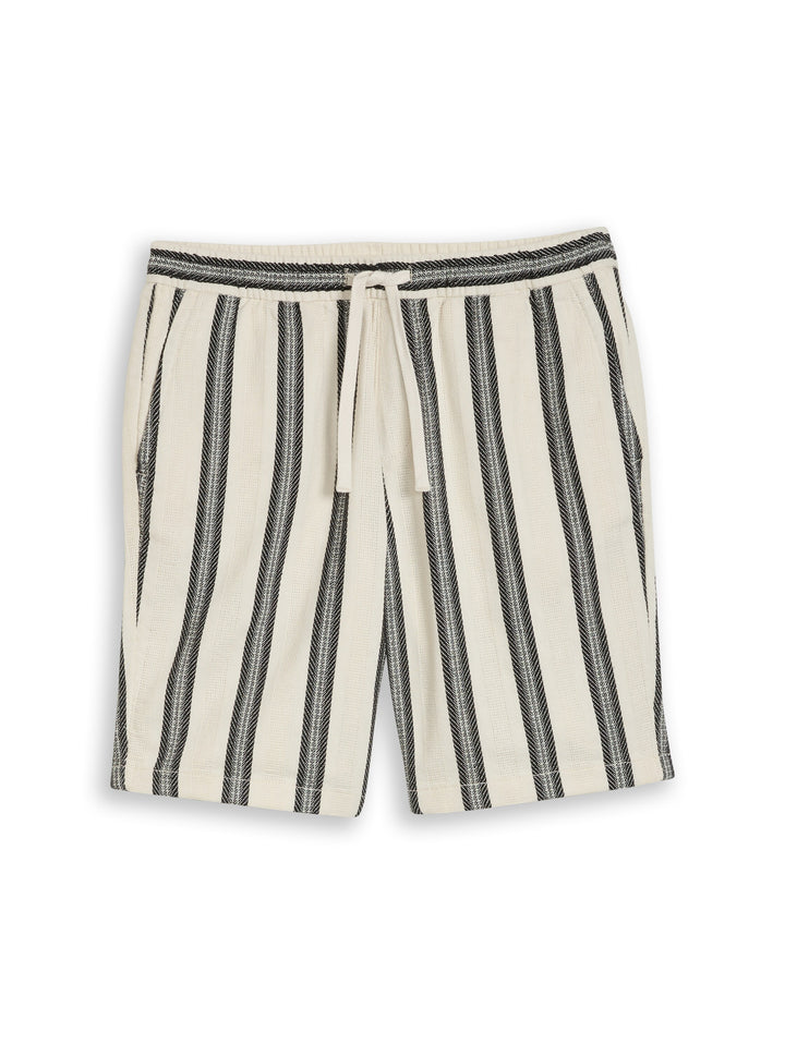 RELAXED STRUCTURED STRIPED SHORTS