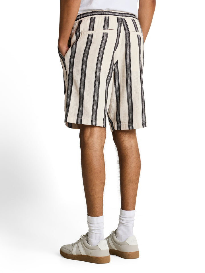 RELAXED STRUCTURED STRIPED SHORTS