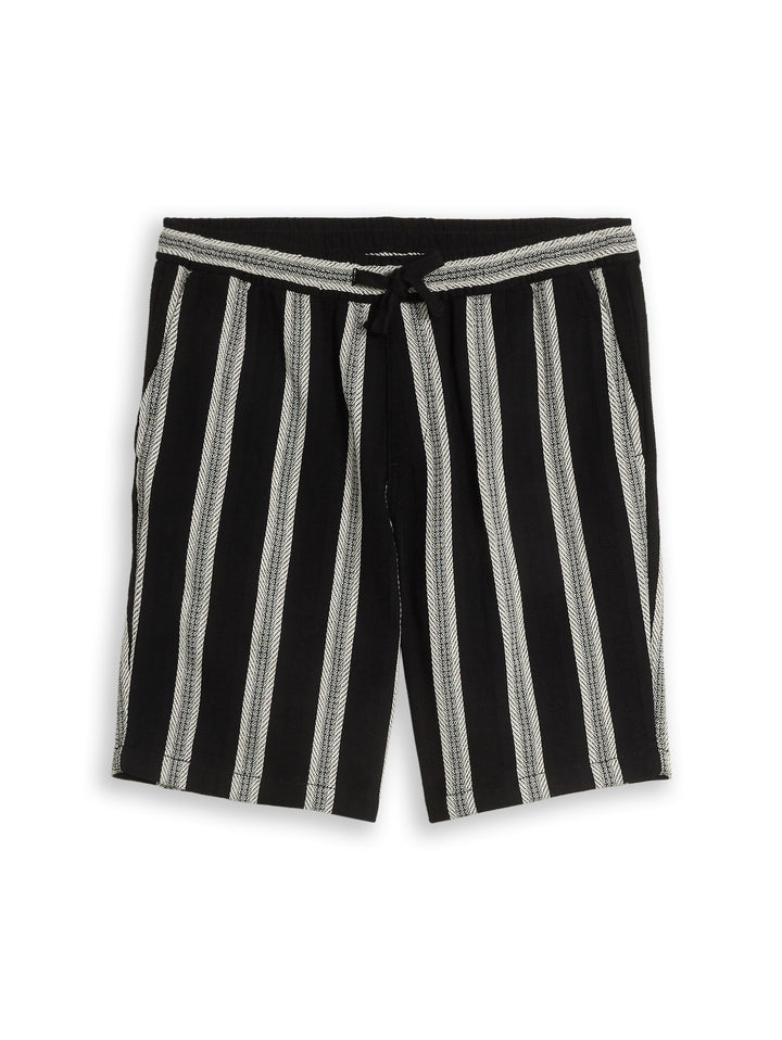 RELAXED STRUCTURED STRIPED SHORTS