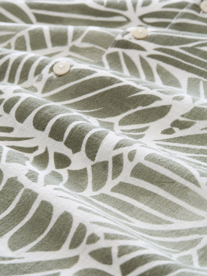 LOOSE VISCOSE COTTON RESORT SHIRT