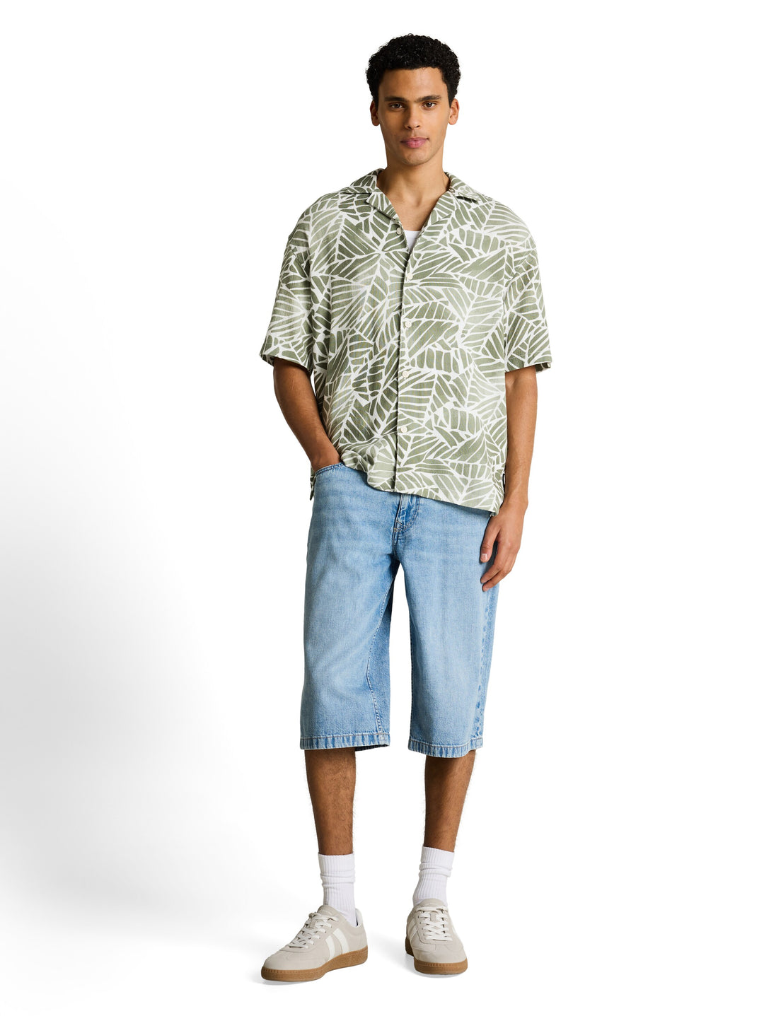 LOOSE VISCOSE COTTON RESORT SHIRT
