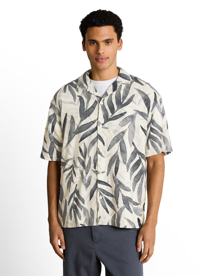 LOOSE VISCOSE COTTON RESORT SHIRT