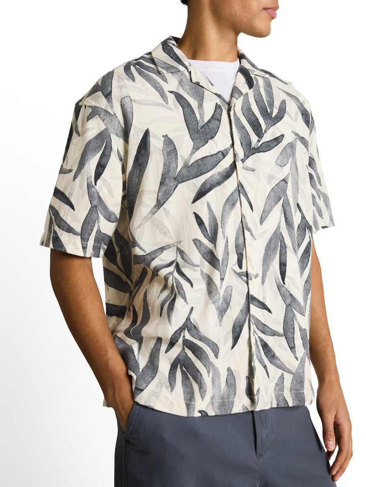LOOSE VISCOSE COTTON RESORT SHIRT