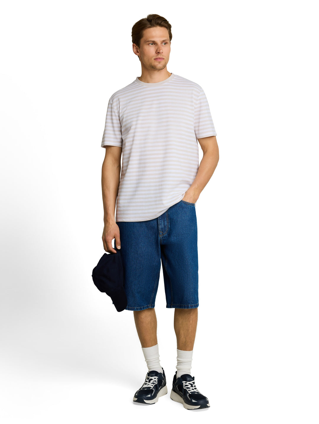 STRIPED PIQU T-SHIRT
