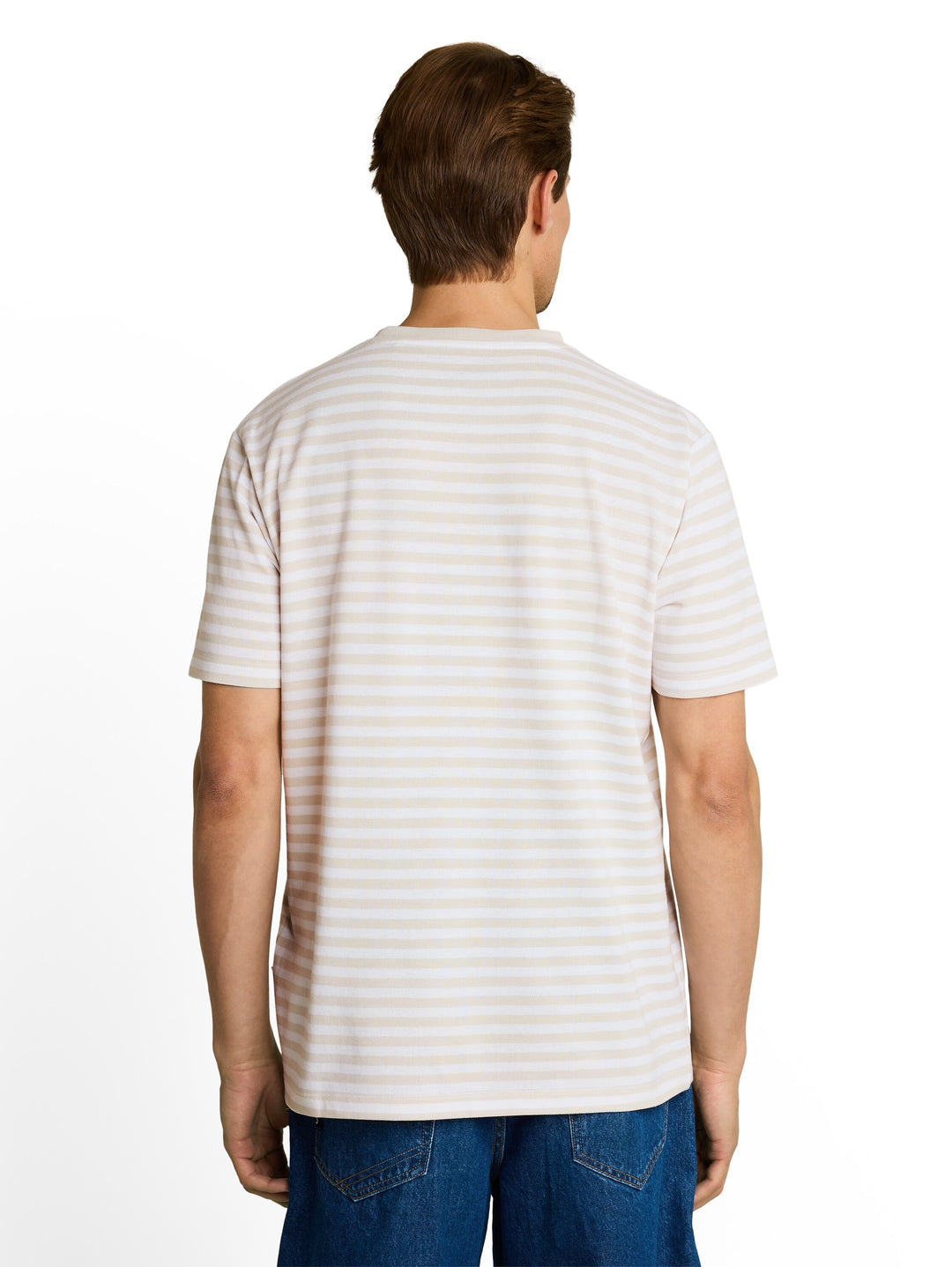 STRIPED PIQU T-SHIRT