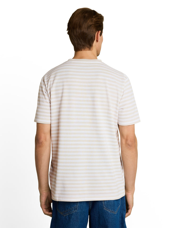 STRIPED PIQU T-SHIRT