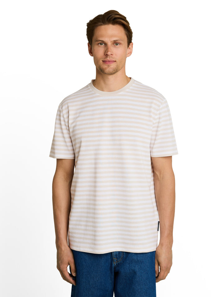 STRIPED PIQU T-SHIRT