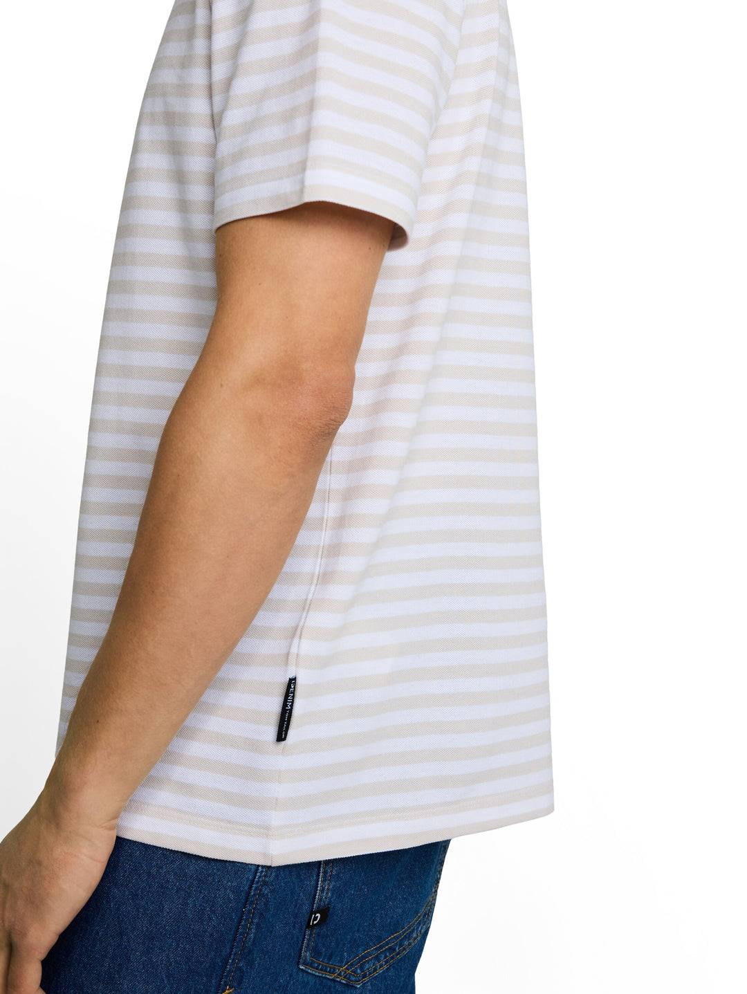 STRIPED PIQU T-SHIRT