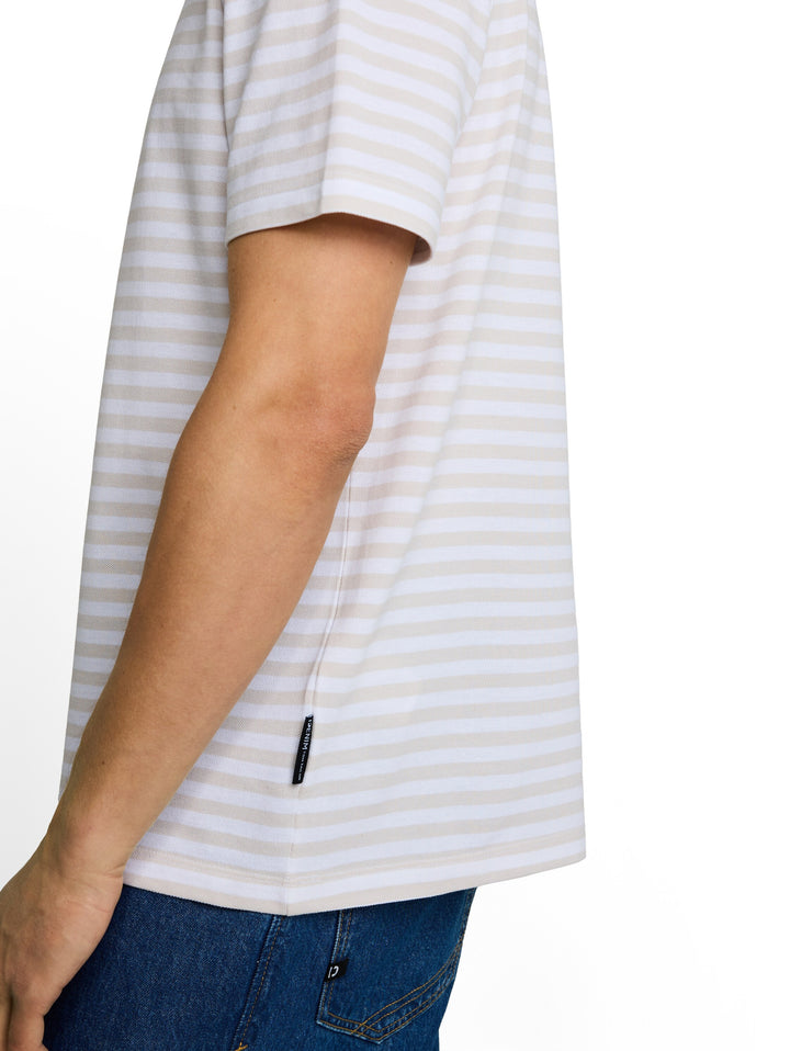 STRIPED PIQU T-SHIRT
