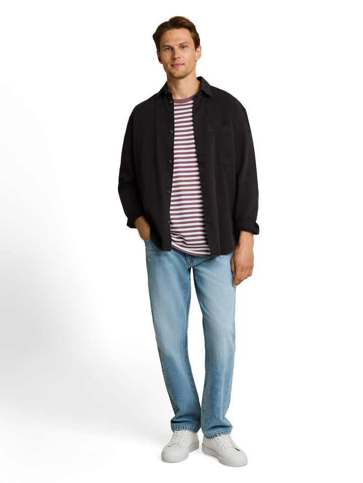 STRIPED PIQU T-SHIRT