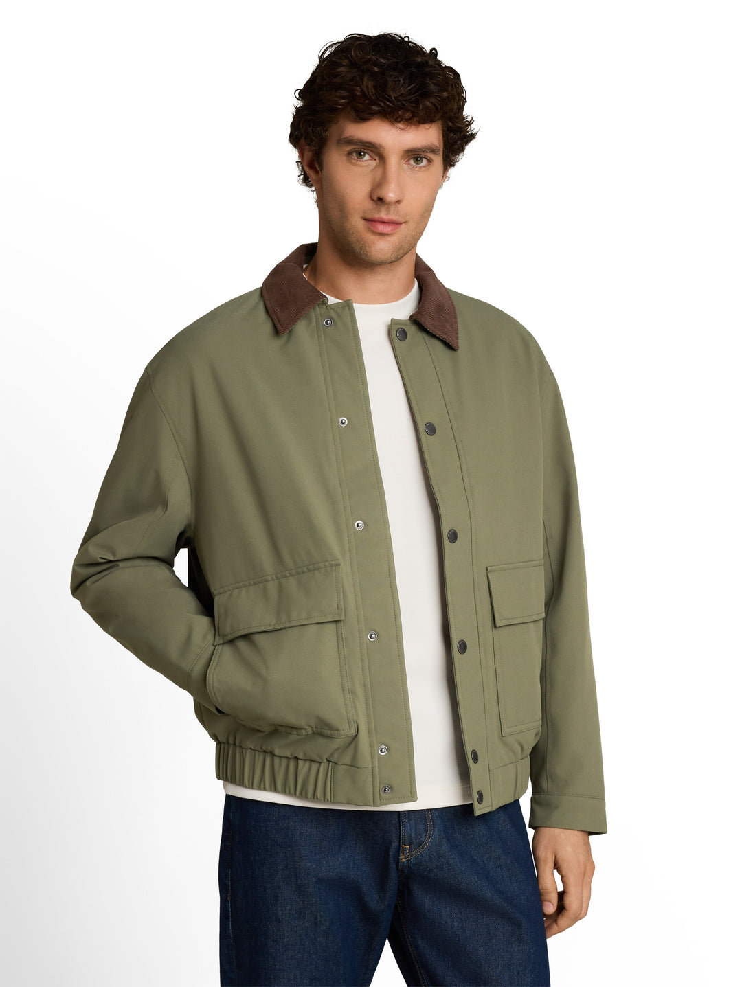 BLOUSON WITH CORDUROY COLLAR