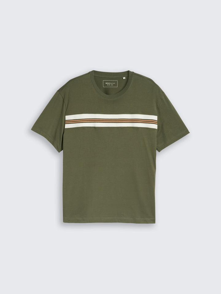 RELAXED STRIPE INSERT T-SHIRT
