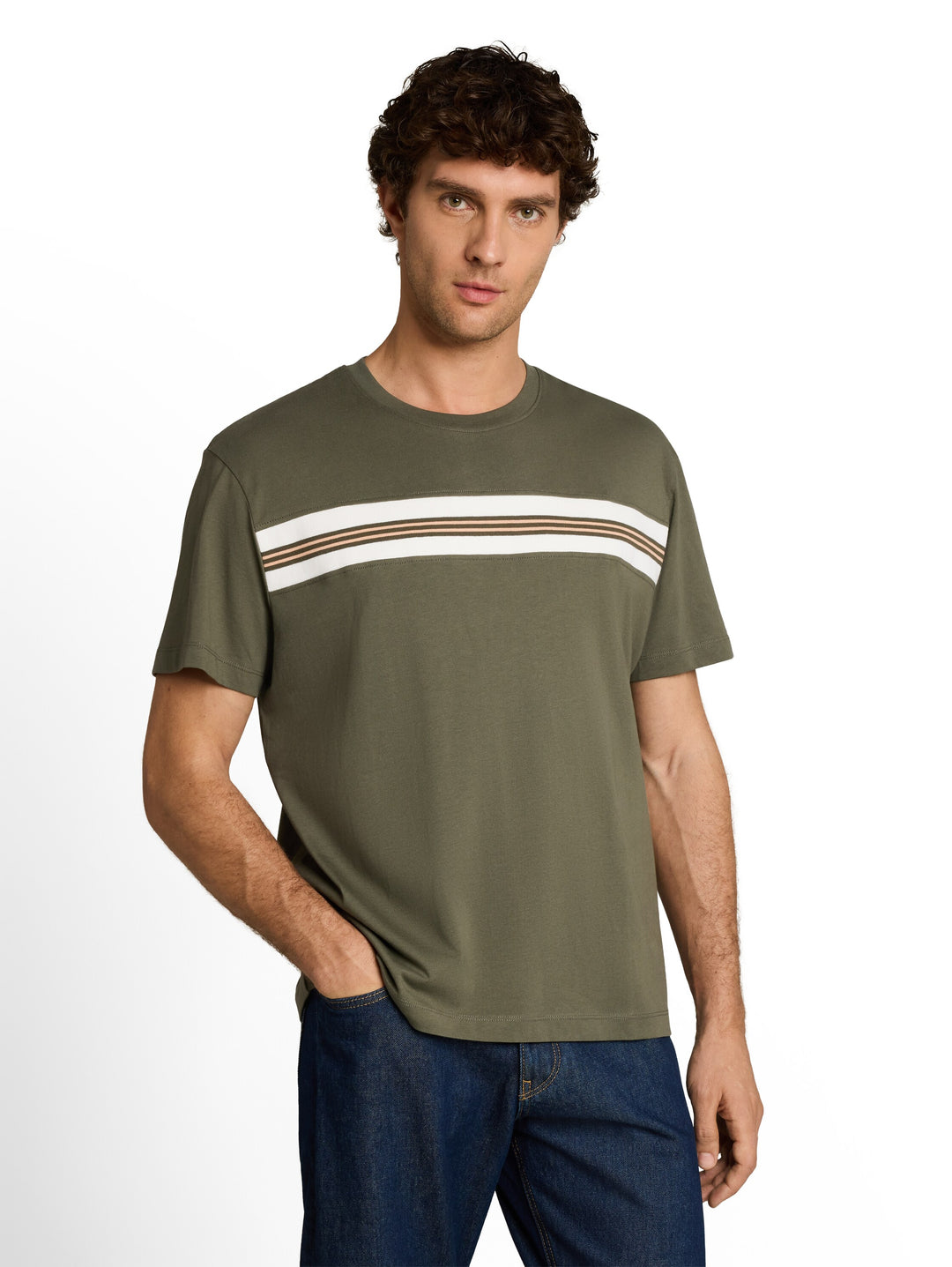 RELAXED STRIPE INSERT T-SHIRT