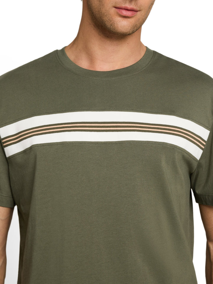 RELAXED STRIPE INSERT T-SHIRT