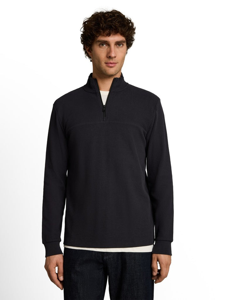 STRUCTURED STAND UP ZIPPER LONGSLEEVE
