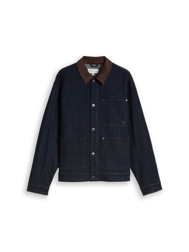 DENIM BLOUSON WITH CORDUROY COLLAR