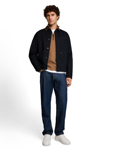 DENIM BLOUSON WITH CORDUROY COLLAR