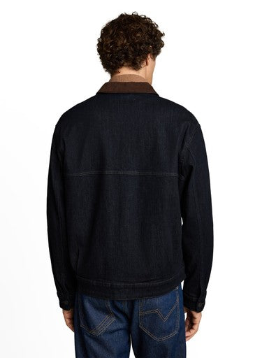 DENIM BLOUSON WITH CORDUROY COLLAR