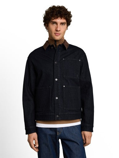 DENIM BLOUSON WITH CORDUROY COLLAR