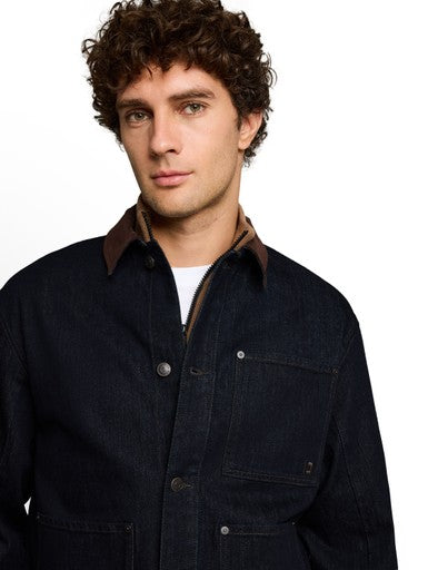 DENIM BLOUSON WITH CORDUROY COLLAR