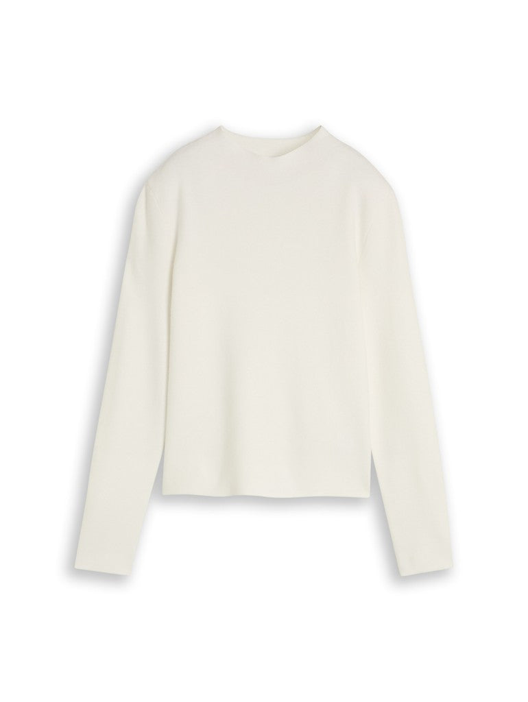 KNIT PULLOVER WITH MOCK-NECK