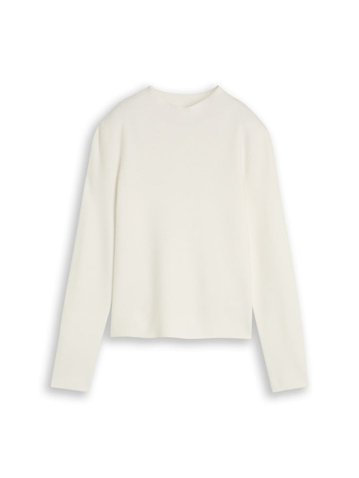 KNIT PULLOVER WITH MOCK-NECK