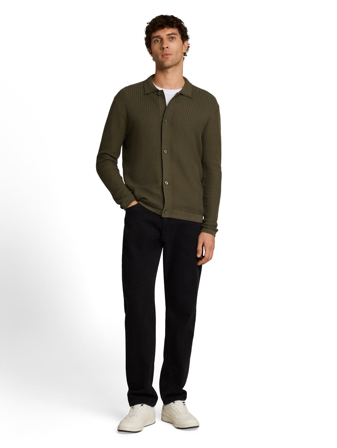 STRUCTURED KNIT SHIRT
