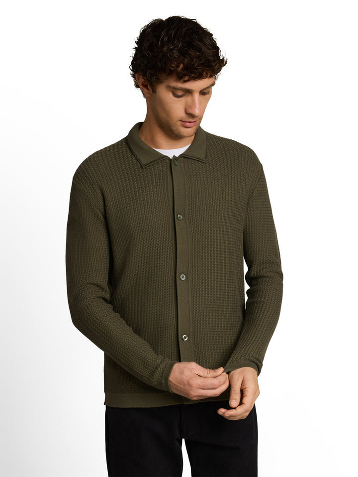 STRUCTURED KNIT SHIRT