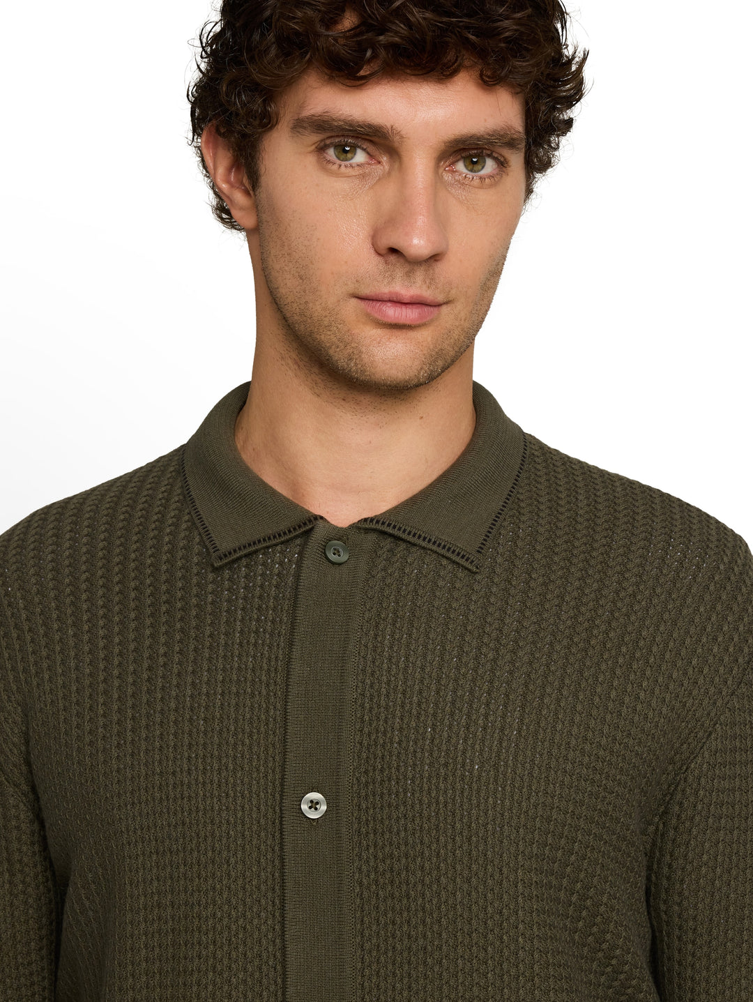 STRUCTURED KNIT SHIRT