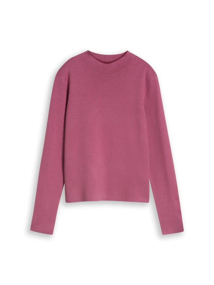 KNIT PULLOVER WITH MOCK-NECK