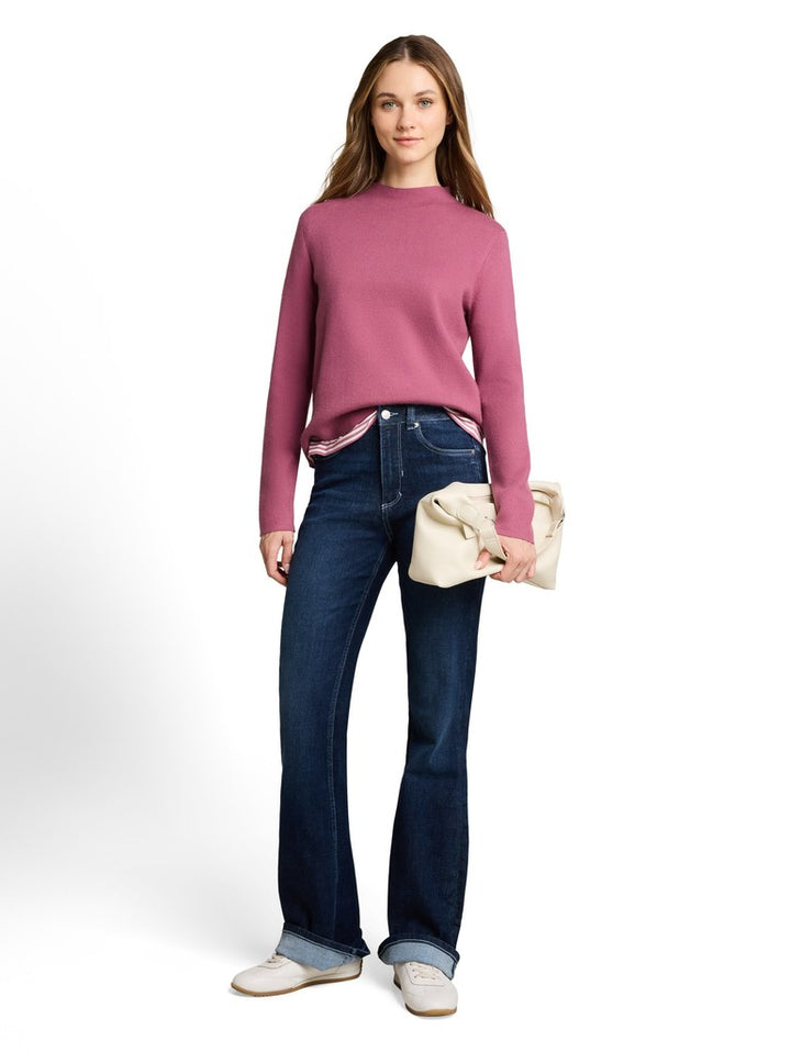 KNIT PULLOVER WITH MOCK-NECK