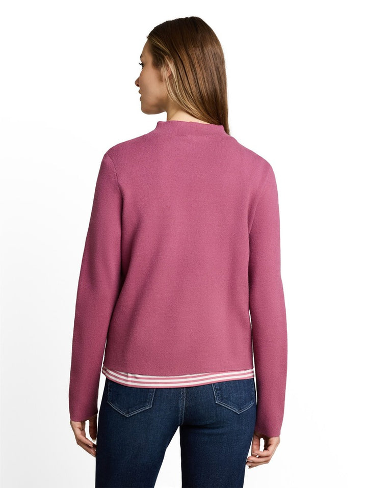 KNIT PULLOVER WITH MOCK-NECK