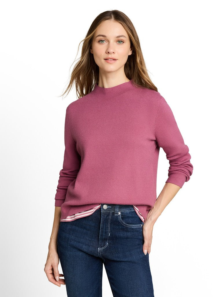 KNIT PULLOVER WITH MOCK-NECK