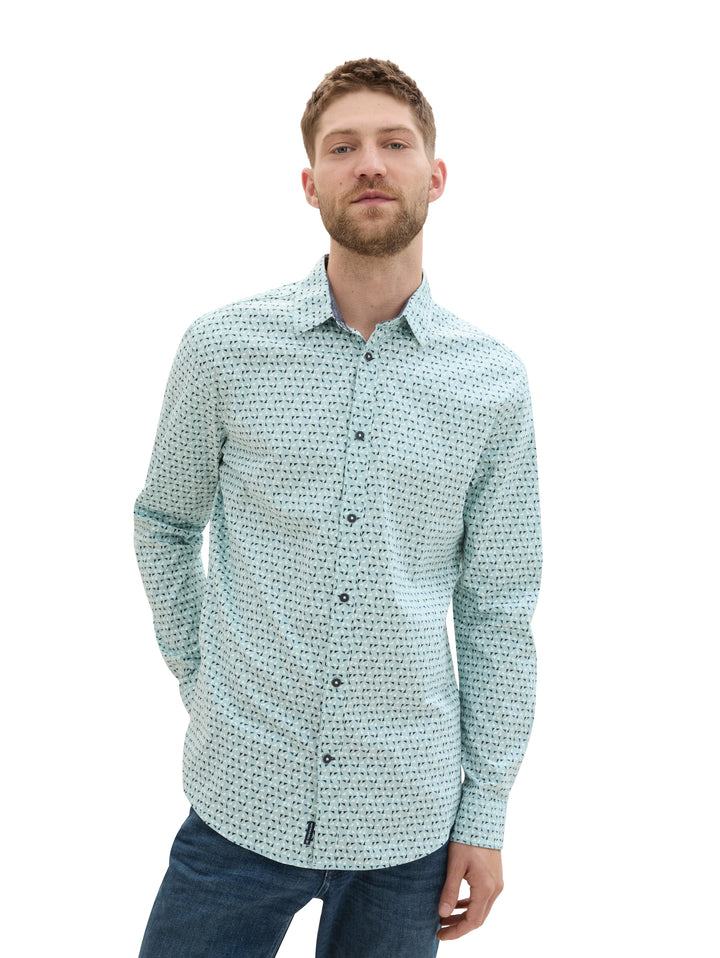 FITTED PRINTED STRETCH SHIRT