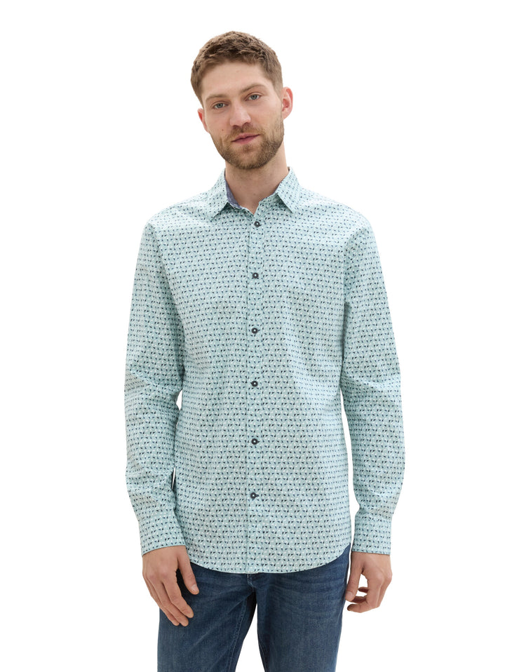 FITTED PRINTED STRETCH SHIRT