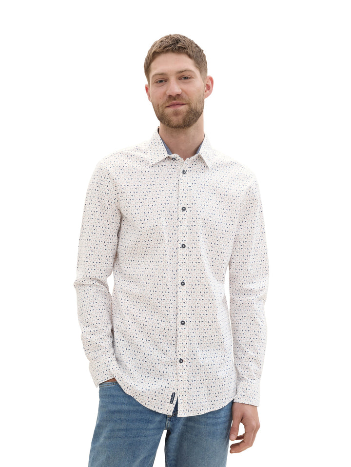 FITTED PRINTED STRETCH SHIRT