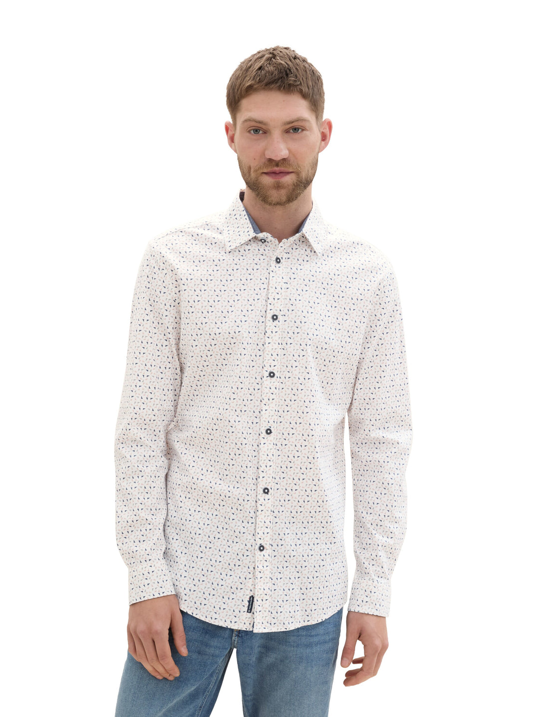 FITTED PRINTED STRETCH SHIRT