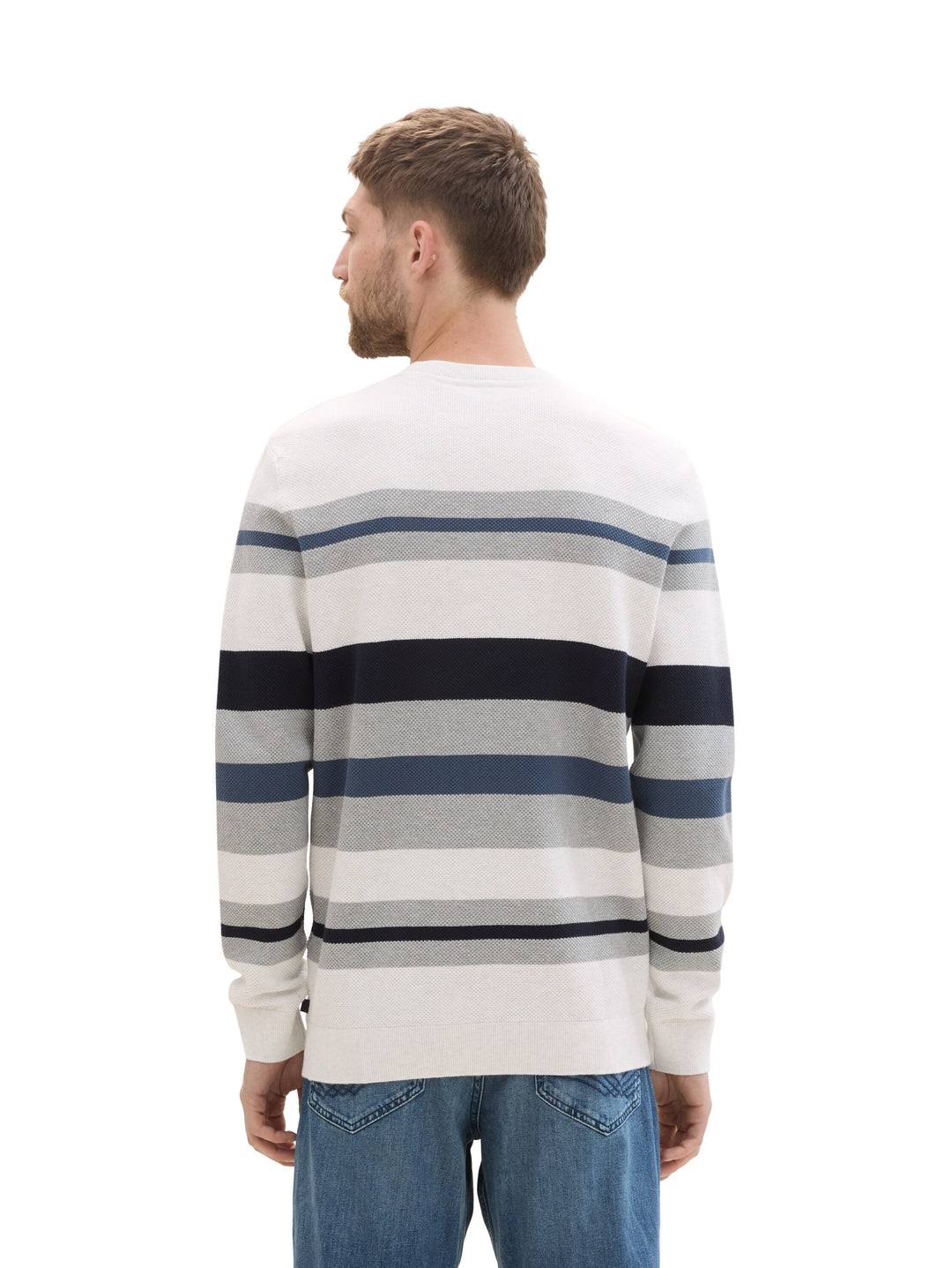 STRUCTURE STRIPE CREWNECK KNIT