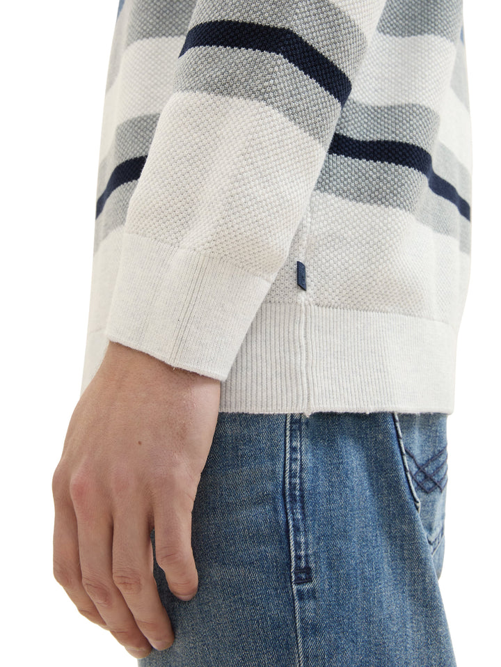 STRUCTURE STRIPE CREWNECK KNIT